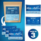 Rechargeable Dehumidifier Bag 3-Pack - 100g Reusable Moisture Absorbers - Silica Gel Packets for Bins, Totes, Gun Safe, Food