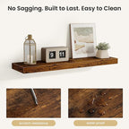 Fun Memories Floating Shelves for Wall, Rustic Wood Wall Mounted Shelves for Bathroom, Bedroom, Living Room and Kitchen, Stor