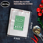 Vacuum Sealer Bags,Heavy Duty Pre-Cut Design Commercial Grade 4x6 Inch Food Sealable Bag for Heat Seal Food Storage, Seal Bag