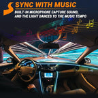 Interior Car LED Strip Lights 400 inches Fiber Optic tubing USB Powered RGB 8 in 1 Car Neon with Wireless APP and Remote Control, Ambient Lighting Kits 16 Million Colors,Sync to Music