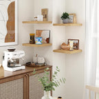 Fun Memories Square Floating Shelves for Wall - 12 Inch Deep Floating Shelves with Invisible Brackets, Oak Small Wall Shelf f