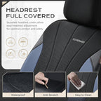 Coverado Seat Covers for Car, Leather Automotive Car Seat Covers 5 Seats, Mesh Breathable Auto Seat Protectors, Driver Seat C
