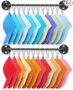 2 Pack Metal Hat Organizer for Baseball Caps with 12 Large Clips, Wall-mounted Hat Rack Holds up to 24 Hats, Hats Hanger Hold