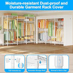 Ulif E13C Heavy Duty Closet Organizer System，Freestanding Clothing Racks for Hanging Clothes，Adjustable Garment Rack 63" W x 