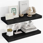 24 Inch Floating Shelves, 24"x9.25"x1.5" Inch Deep Floating Shelves for Wall, Wooden Shelves for Bathroom, Bedroom, Living Ro