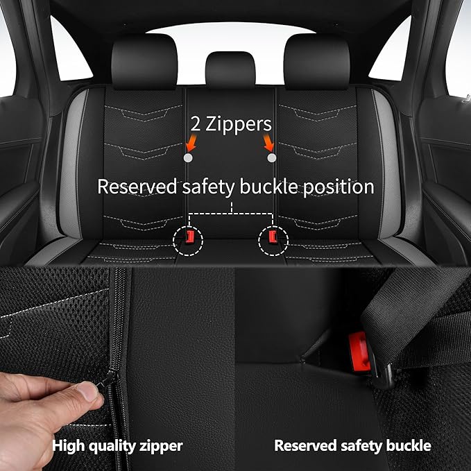 Seat Covers,Sport and Breathable Seat Covers,Anti-Slip Universal Fit Car Seat Covers Full Set for Cars Sedans SUV and Truck(F