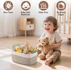 5-Pack Small Woven Rope Storage Baskets – 2 Sizes Organizer Bins for Closet, Shelf, Bookshelf, Nursery, Changing Table, Fabri