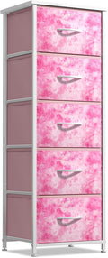 Sorbus Fabric Dresser for Kids Bedroom - Chest of 5 Drawers, Tall Storage Tower, Clothing Organizer, for Closet, for Playroom