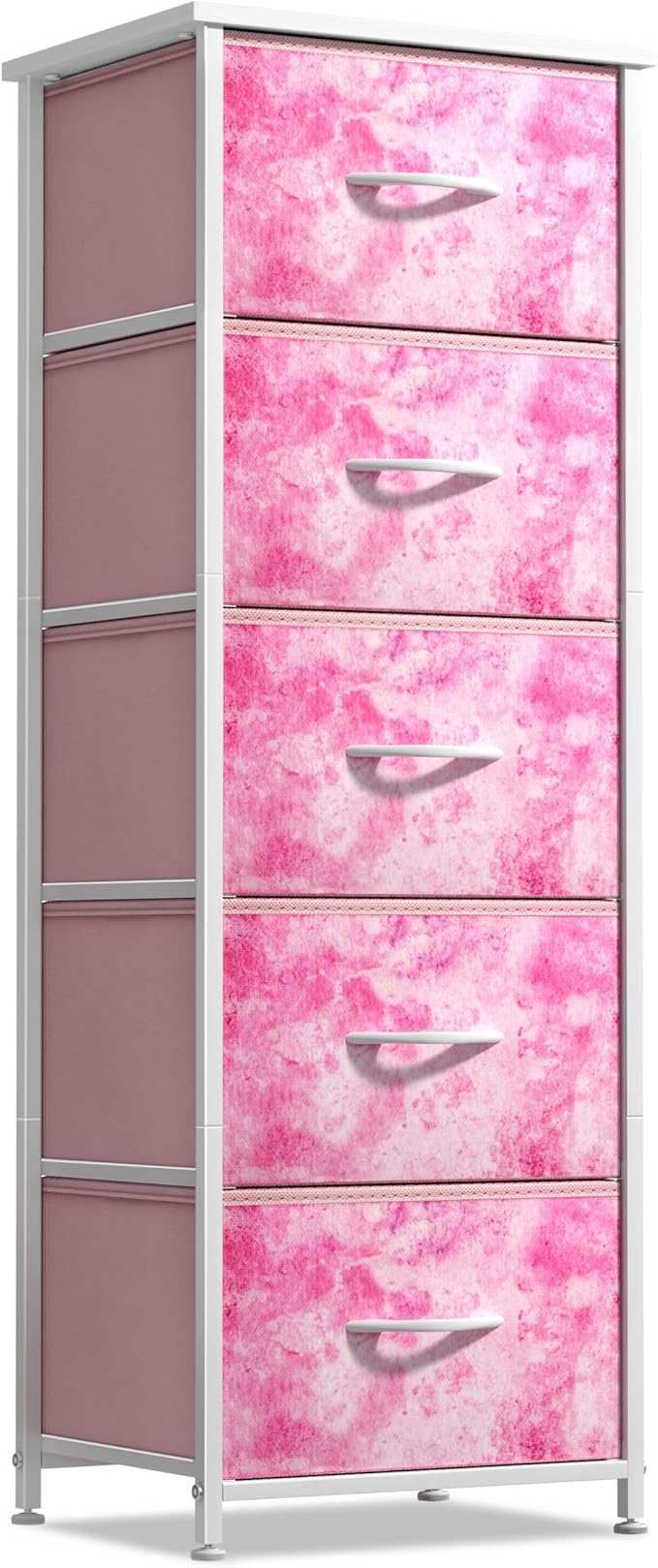 Sorbus Fabric Dresser for Kids Bedroom - Chest of 5 Drawers, Tall Storage Tower, Clothing Organizer, for Closet, for Playroom