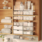 MORNITE Medicine Cabinet Drawer Organizer Set, 2-Tier Stackable Storage Drawers for Small Bathroom Mirror Toilet Wall Garage 