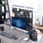 VIVO Steel Clamp-on Desk Pegboard, 30 x 24 inch Privacy Panel, Magnetic Peg Board, Office Accessory Organizer, Above or Below