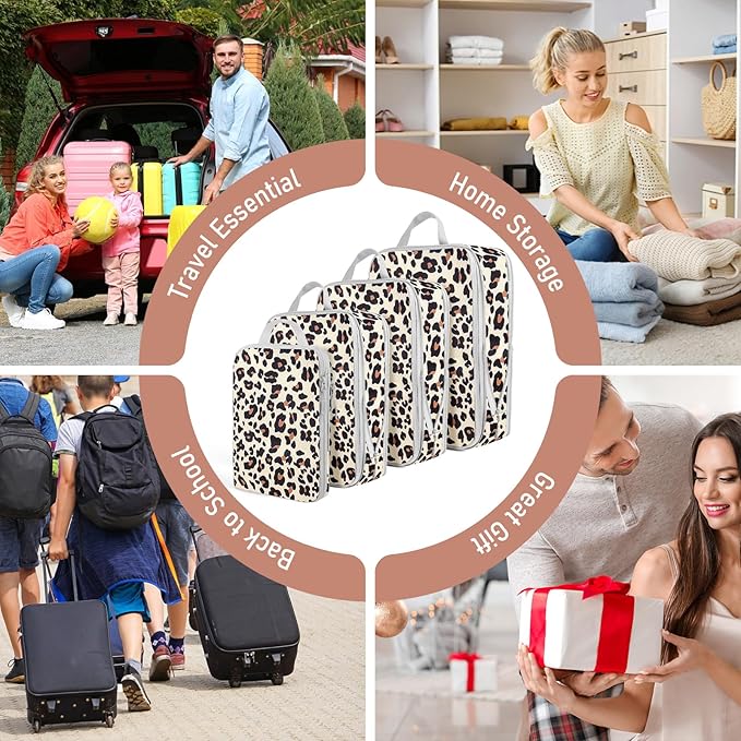 4 Set Compression Packing Cubes For Travel Bags Organizer For Luggage Suitcase Organizer, Compression Bags For Travel Accesso