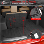 Floor Mats Compatible with 2020-2025 Kia Telluride 7&8 Seats Cargo Mat Cargo Liner All Weather Back Seat Cover Protector 2024 Telluride Accessories (Trunk Mat with Backrest Mats+Floor Mats)