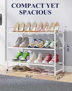 Kitsure Shoe Rack - Stainless Steel Shoe Organizer, Sturdy Shoe Rack for Closet and Front Door Entrance, Free Standing Shoe S