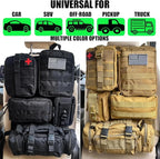 7 PACK Tactical Seat back organizer Truck organizer With 6 Detachable Pouches Universal For Car Truck Ford Jeep Military-Grade Heavier Panels With Multi-functional Packs (7-PACK-Upgrade)