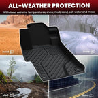 LASFIT Floor Mats for Honda Civic Sedan 2012 2013 2014 2015, All Weather TPE Custom Fit Floor Liner, 1st & 2nd Row, Black