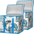 BALEINE 2Pk Insulated Reusable Grocery Bags, Collapsible Cooler Bag for Groceries, Heavy Duty Large Insulated Bag (16''x9''x13'', Island Breeze)