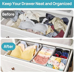 Vtopmart 72 PCS Clear Plastic Drawer Organizers Set + 12Pack Drawer Organizer for Clothes