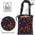 Car Trash Bag Rainbow Animal Paw Print Car Garbage Bag Hanging Car Trash Can for Back Seat with Drawstring
