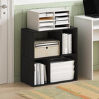 Furinno DALY Book Shelf, 4-Cube Bookshelf, Cube Storage Organizer Bookcase with Irregular Compartments, 11.7 x 23.6 x 24.7, f