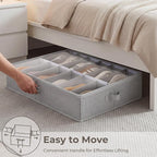 StorageWorks Shoe Organizer for Closet, Fits up to 24 Pairs, 2-Pack Ultra-thick Fabric Under Bed Shoe Storage Containers with