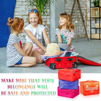 Paterr 14 Pcs Packing Cubes for Travel Kids Days of Week Compression Packing Cubes Colorful Luggage Organizers Suitcase Camp(