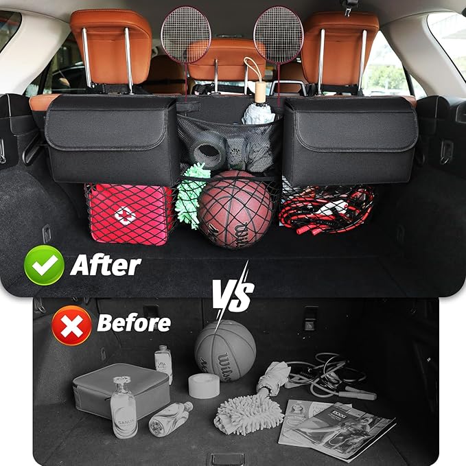 Deluxe Trunk Organizer for Medium or large size SUVs, Backseat Hanging Trunk Organizer, Waterproof Collapsible Car Storage Bag