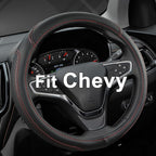 West Llama Customized Auto Car Steering Wheel Cover for Chevy 14.5-15 inches, Steering Wheel Cover for Chevrolet (Black+Red -