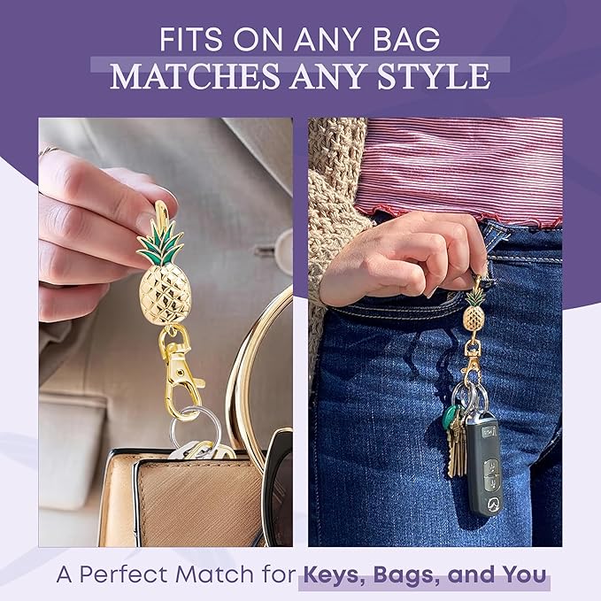 Women’s Bag Charm Key Finder, Car Keychain Hook, Cute Purse Organizer & Tote Bag Accessories, Gifts for Mom - Original
