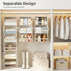 STORAGE MANIAC 6-Shelf Hanging Closet Organizer and Storage, 2 Separable 3-Shelf Haning Organizers for Closet, Collapsible Ha