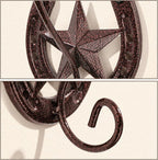 Cowboy Hat Rack for Wall Rustic Metal Cowboy Hat Holder 2 Pack Hat Hanger Western Wall Decor Horseshoe Hooks Storage Display 