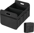 YSSOA Car Trunk Organizer, Collapsible 2 Compartment Non Slip Bottom, Waterproof Car Storage Box, 600D Oxford Polyester Sturdy