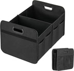 YSSOA Car Trunk Organizer, Collapsible 2 Compartment Non Slip Bottom, Waterproof Car Storage Box, 600D Oxford Polyester Sturdy