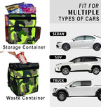 Cute Car Trash Can with Lid – Multipurpose Collapsible Trash Bin for Car, Leak-Proof Organizer, Waterproof Garbage Can with Storage Pockets & Adjustable Straps, 2 Gallons (Camo Green)