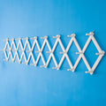 SKOLOO Accordion Wall Hanger with 28 Hooks, Modern Expandable Coat Rack Hat Rack for Wall, Solid Wooden, White