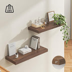 Dreamland 36" Floating Shelves for Wall, 12" Deep Thicker Walnut Floating Shelves, Wall-Mounted Shelves for Bedroom, Living R