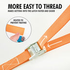 Cartman 1" x 12'Lashing Straps Cargo Tie-Down Strap Up to 600lbs, 10pk in Carry Bag, Orange