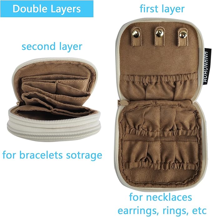 Travel Jewelry Case Small Jewelry Organizer Purse Jewelry Bag Women Christmas Gifts Jewelry Purse for Bracelet Rings Earring 