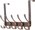 Dseap Over The Door Hook Hanger - Fits 1 3/8" to 1 3/4" Standard Doors | 5 Tri Hooks Heavy Duty Towel/Coat Rack | Door Organi