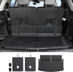 Cargo Mat Backrest Mats for 2021-2025 2026 Jeep Grand Cherokee L (3rd Row Manual & Power Fold), All Weather TPE Trunk Mat Cargo Liner Car Accessories (L | Cargo Mat+3rd Row Backrest Mats)