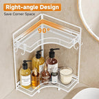 VITVITI 2-Tier Corner Bathroom Counter Organizer, Bathroom Countertop Organizer Storage for Sink, Metal Mesh Makeup Organizer