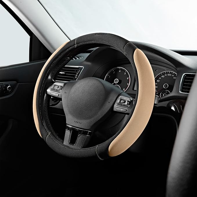 Skechers Steering Wheel Cover,Memory Foam Car Steering Wheel Cover,14.5-15inch Anti-Slip Safety Comfortable Desgin, Universal