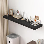 Dreamland 55" Floating Shelves for Wall, 12" Deep Thicker Black Floating Shelves, Wall-Mounted Shelves for Bedroom, Living Ro
