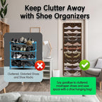 Kotkn Over The Door Shoe Organizer with 12 Large Breathable Pockets - Durable Hanging Storage for the Entire Family's Shoes (