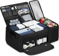 Golf Trunk Organizer with Built-in Hard Frame & Insulated Cooler Compartment, Ventilated Shoe Storage for 2 Pairs(Up to Mens U