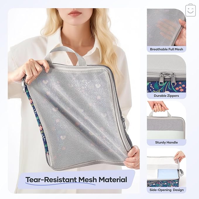 Veken 9/11 Set Compression Packing Cubes for Travel Essentials,Compressible Expandable Large Luggage Suitcase Organizer Bags 