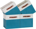 Temary Storage Cube Bins 11 Cube Storage Bins Storage Baskets for Closet, Shelves 4 Pack Fabric Organizer Bins with Leather H
