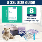 XXL Jumbo 47''X35'' Vacuum Storage Space Bags Extra Large for Blanket Bedding Comforters with Hand Pump (8 Pack)