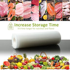 POTANE 6 Pack 11"x20'(3Rolls) and 8"x20' (3Rolls)Thickened Vacuum Sealer Bags , Smell-Proof, Puncture Prevention, Heavy duty 