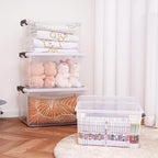Citylife 58.1 QT Plastic Storage Bins with Latching Lids Stackable Storage Containers for Organizing Large Clear Storage Box 